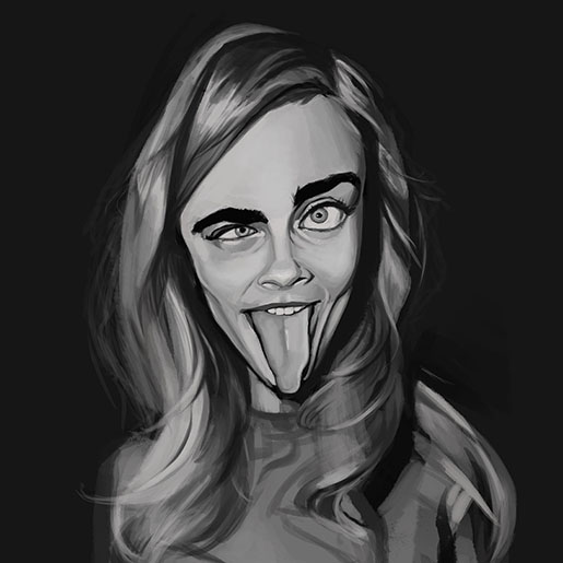 cara delevingne portrait painting